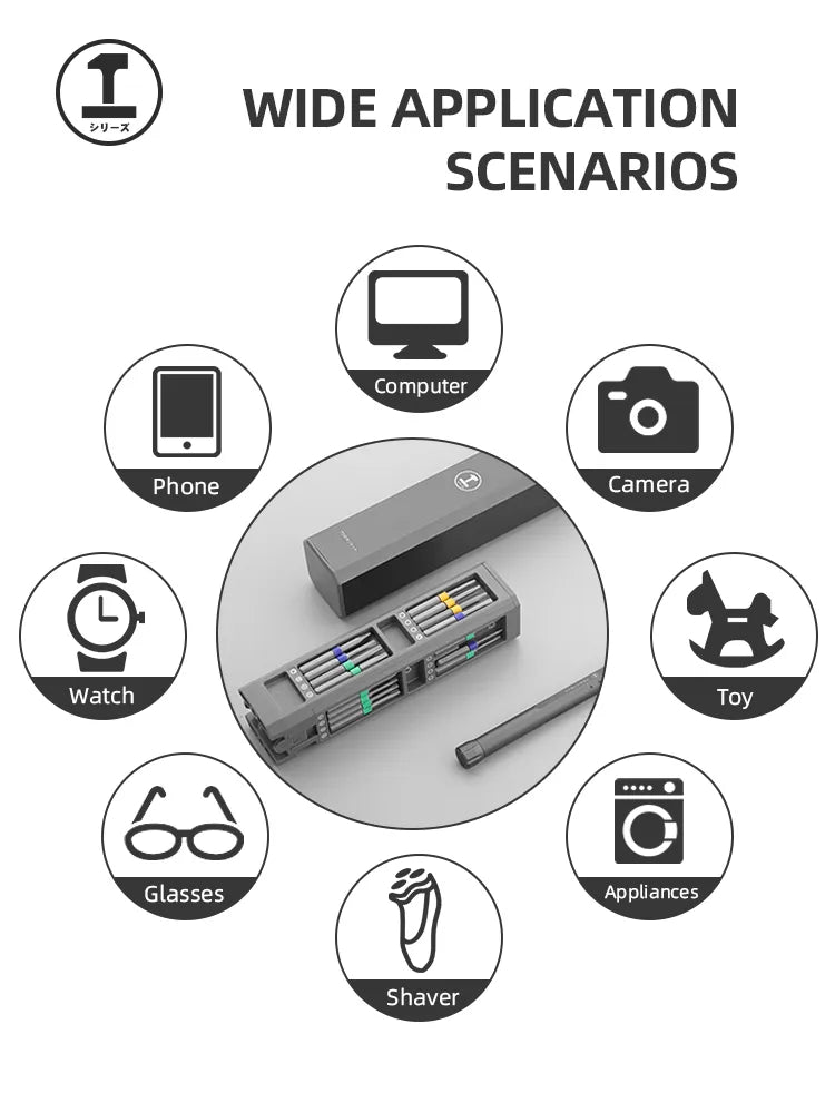 Kit de chave de fenda 30 40 44 Bits magnéticos de precisão, desmontável para reparação de telefone, PC etc.